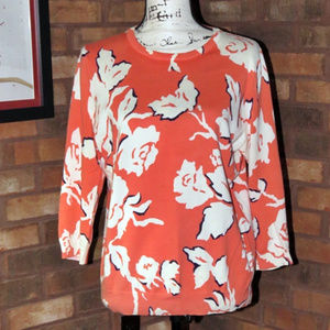 LANDS' END Crewneck Floral Sweater - Sz  M Petite
